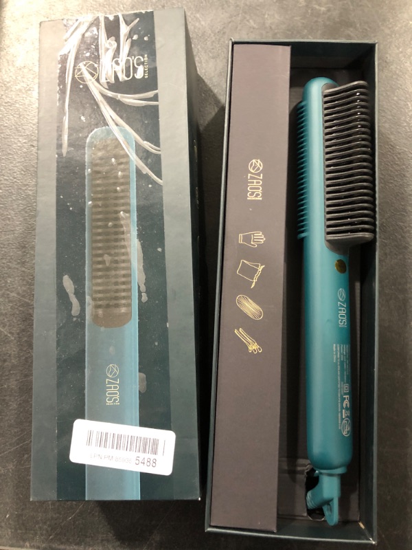 Photo 3 of Hair Straightener Brush, Zao's Selection Ceramic Electric Straightening Comb for All Hair Types and Wigs, Less Damage & Easier-to-Use Hot Tool Than Flat Irons