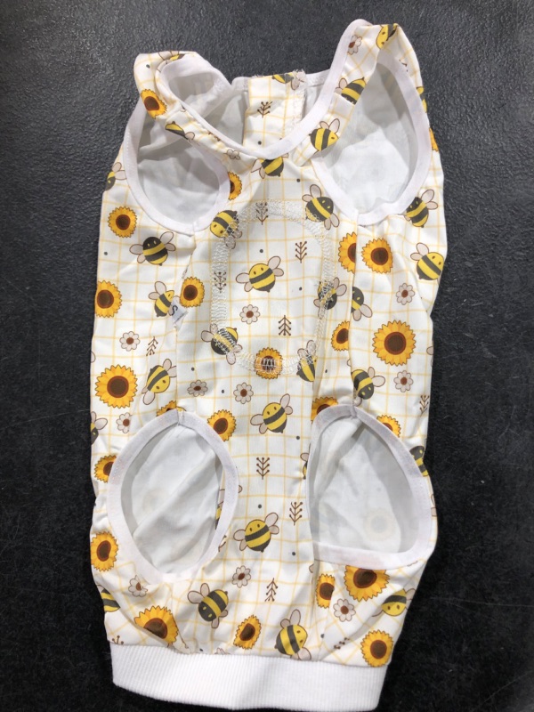 Photo 1 of Etdane Recovery Suit for Dog Cat After Surgery Dog Surgical Recovery Onesie Female Male Pet Bodysuit Dog Cone Alternative Abdominal Wounds Protector Bee/Small Small Bee-Zippers