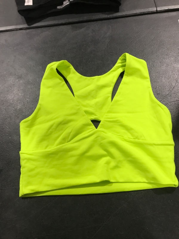 Photo 2 of AEPEBO Sexy Crop Tops for Women Deep V Neck Back Cutout Sleeveless Plunge Racerback Tank Cropped Top Fluo Green Large