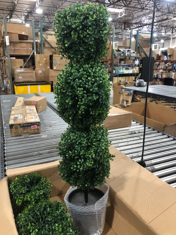 Photo 1 of 2 34 Inch Artificial Triple Ball Tree Potted