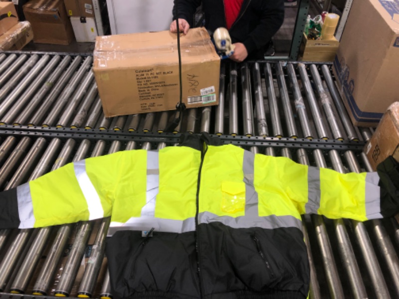 Photo 2 of PYRAMEX RJ3210X5 RJ32 Series Jackets Hi-Vis Lime Bomber Jacket with Quilted Lining- Size 5X Large 5X-Large Hi-vis Lime Bomber Jacket