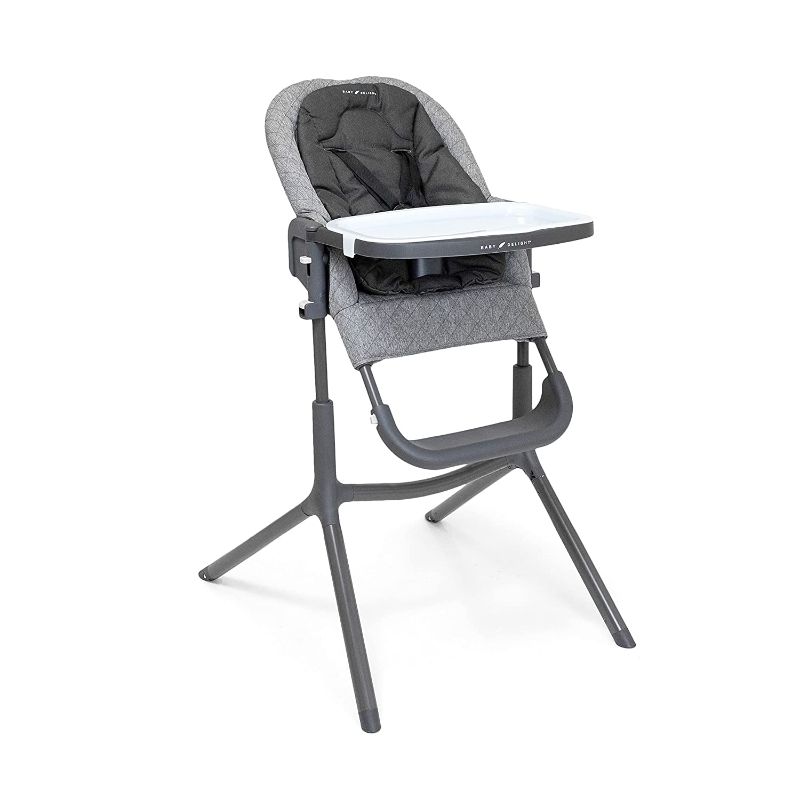 Photo 1 of Baby Delight Levo Deluxe Adjustable High Chair, Baby Sit Up Chair, Quilted Charcoal Tweed
