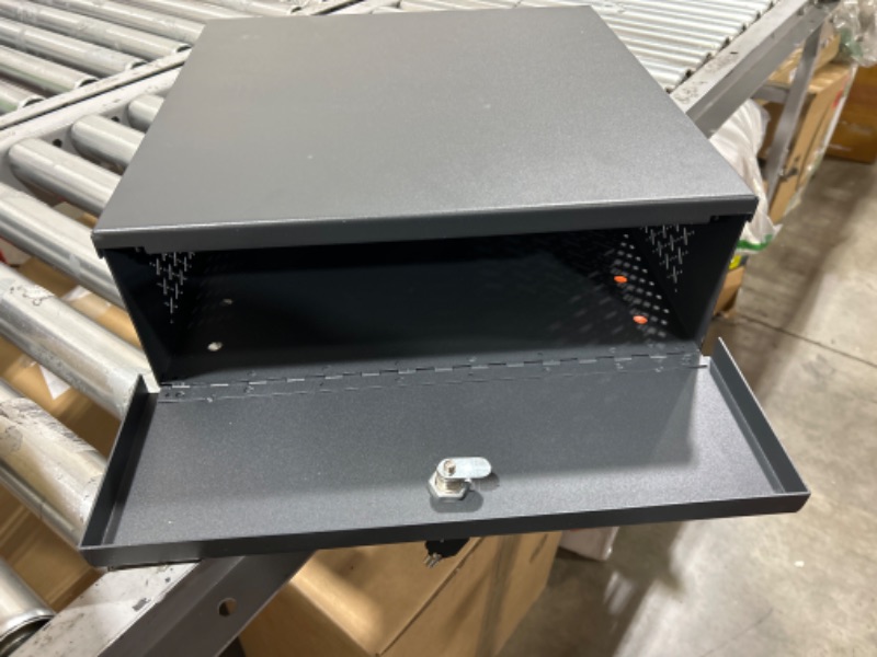 Photo 2 of 15 x 15 x 5 Inches DVR/NVR Lockbox, Security Lockbox Enclosure Heavy Duty 16 Gauge with AC Fan, Wall or Floor Mount
