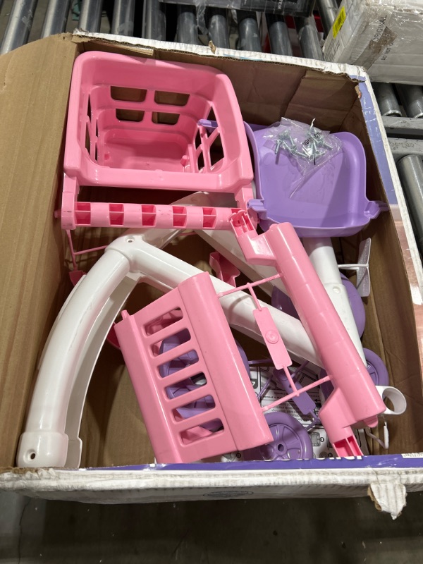Photo 1 of American Plastic Toys Shop with Me Stroller for Baby Doll, 2-in-1 Stroller and Shopping Cart, Encourages Role Play, Builds Motor Skills for Toddlers Learning to Walk, Pink and Purple, for Ages 2+