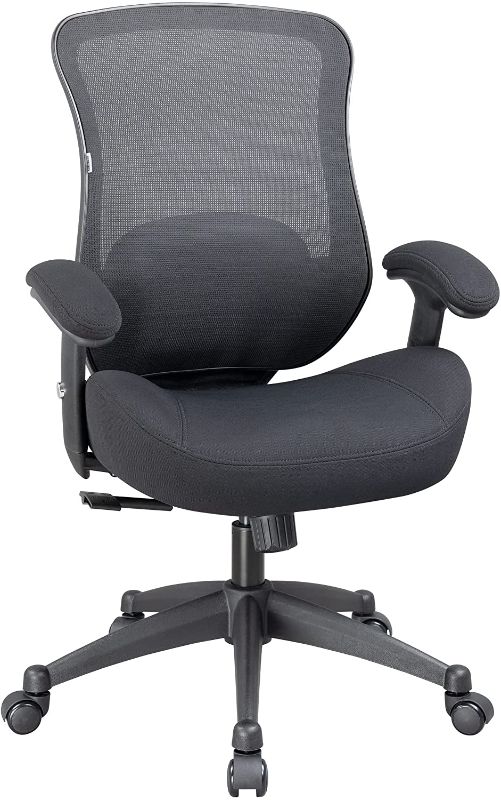 Photo 1 of LONGBOSS Office Chair Ergonomic Computer Desk Mesh Chair, Back Waist Cushion and Height Adjustable Armrest - blk
