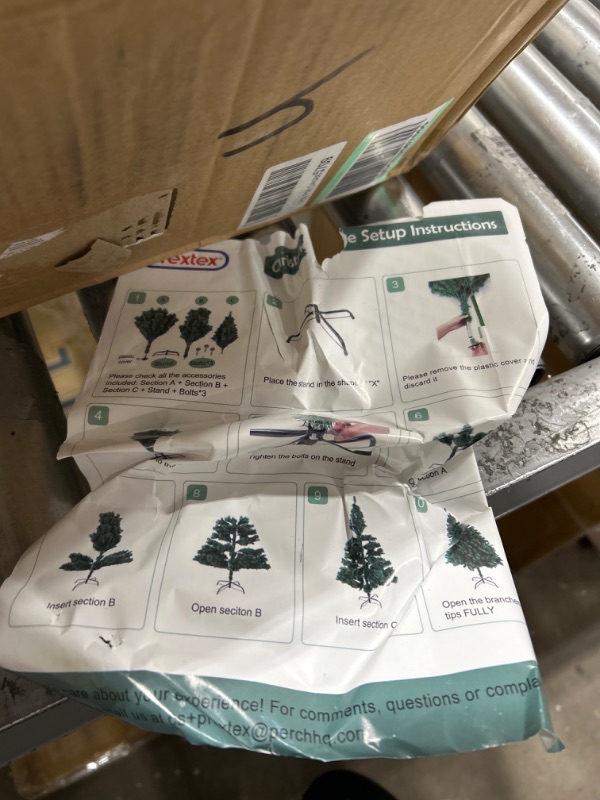 Photo 1 of 6 Ft Premium Christmas Tree with 1200 Tips for Fullness - Artificial Canadian Fir Full Bodied Christmas Tree with Metal Stand, Lightweight and Easy to Assemble

