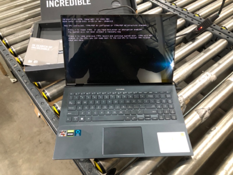 Photo 3 of ASUS ZenBook Pro 15 OLED Laptop 15.6” FHD Touch Display, AMD Ryzen 9 5900HX CPU, NVIDIA GeForce RTX 3050 Ti gpu, 16GB RAM, 1TB PCIe SSD, Windows 11 Pro, Pine Grey, UM535QE-XH91T Ryzen 9 5900HX RTX 3050 Ti