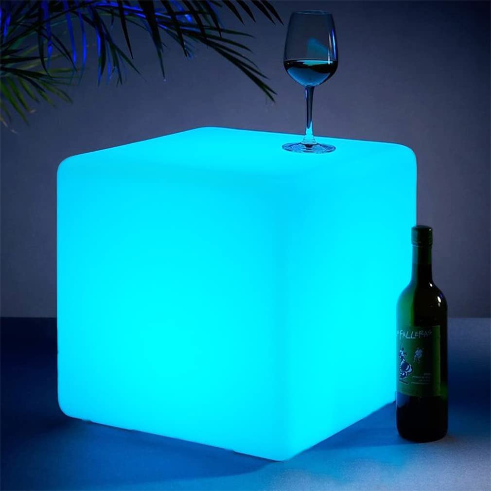 Photo 1 of 16'' Cordless LED Cube Chair Lights, LED Cube Seat for Adult Kid, RGB Color Changing Waterproof LED Chair w/Remote, Rechargeable Night Light Mood Lamp Decorative Light for Home Patio Garden Party
