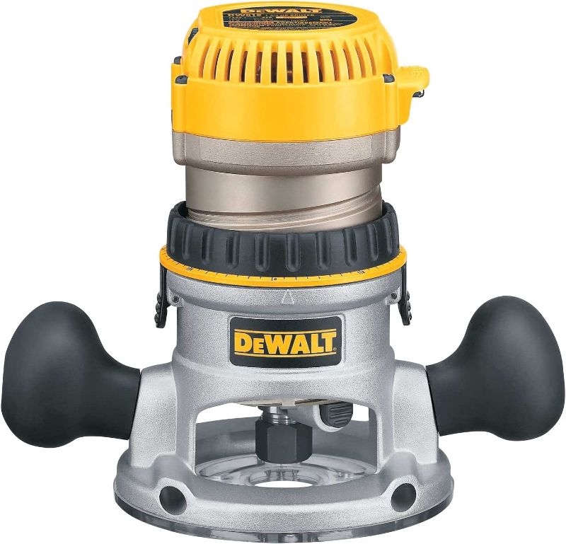 Photo 1 of DEWALT Router, Fixed Base, 12-Amp, 24,000 RPM Variable Speed Trigger, 2-1/4HP, Corded (DW618)
