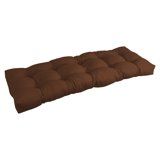 Photo 1 of 46-inch by 19-inch Tufted Solid Twill Bench Cushion Brown-Color
