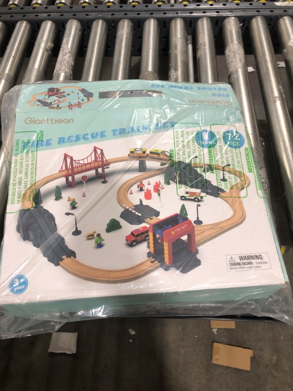Photo 1 of 72PCS Wooden Train Tracks & Trains, Gift Packed Toy Railway Kits for Kids, Toddler Boys and Girls 3,4,5 Years Old and Up– Premium Wood Construction Toys-Fits Thomas, Brio, IKEA, Melissa