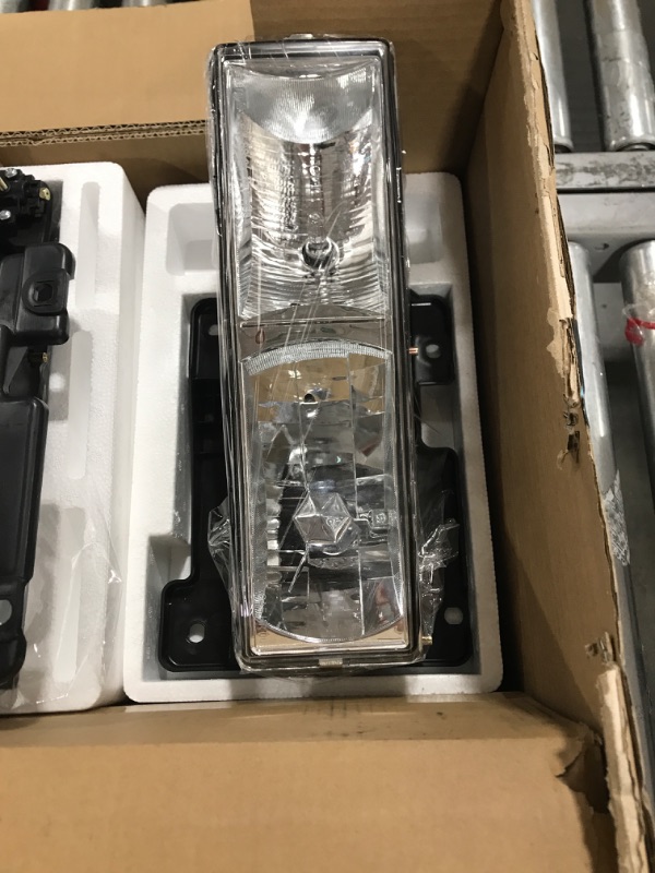 Photo 3 of AXLAHA 1994-1998 Chevy Silverado Headlights Assembly for 1994-1998 Chevy Silverado/Tahoe/Suburban/C10 Chrome Housing Amber Reflector Replacement Driver and Passenger Side A-Chrome Housing Amber Reflector