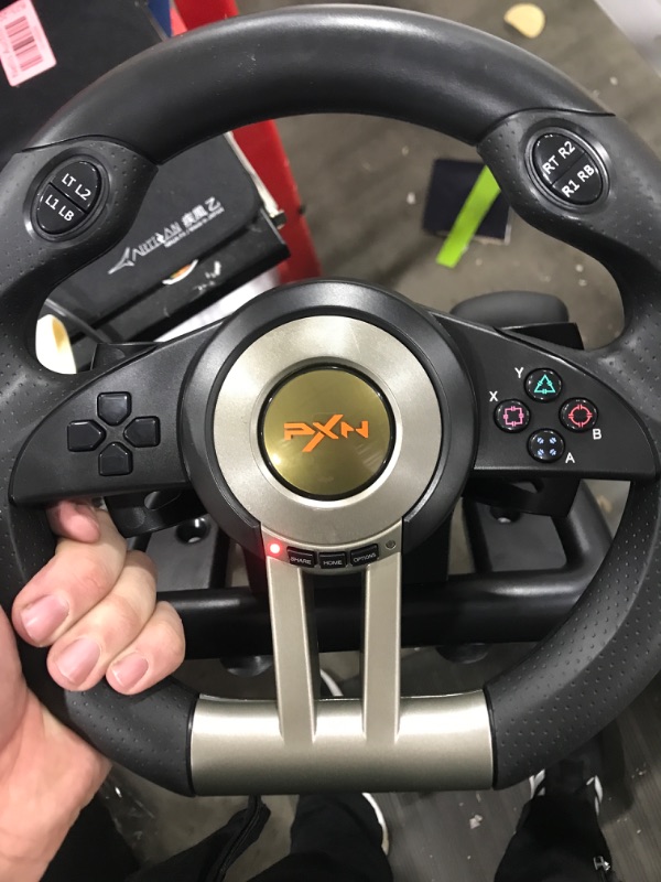 Photo 3 of PXN V3II PC Racing Wheel, USB Car Race Gaming Steering Wheel with Pedals for Windows PC/PS3/PS4/Xbox One/Nintendo Switch