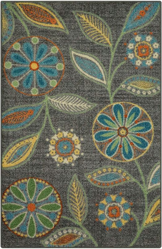 Photo 1 of 
Maples Rugs Reggie Floral Kitchen Rugs Non Skid Accent Area Carpet [Made in USA], Multi, 2'6 x 3'10