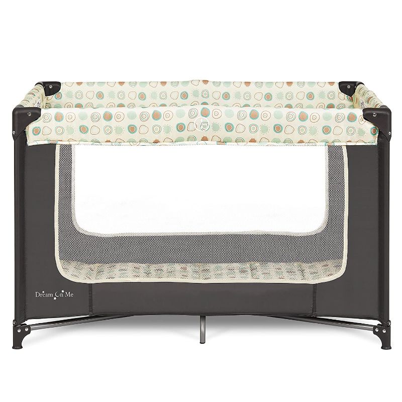 Photo 1 of Dream On Me Zodiak Portable Playard in Grey, Lightweight, Packable and Easy Setup Baby Playard, Breathable Mesh Sides and Soft Fabric