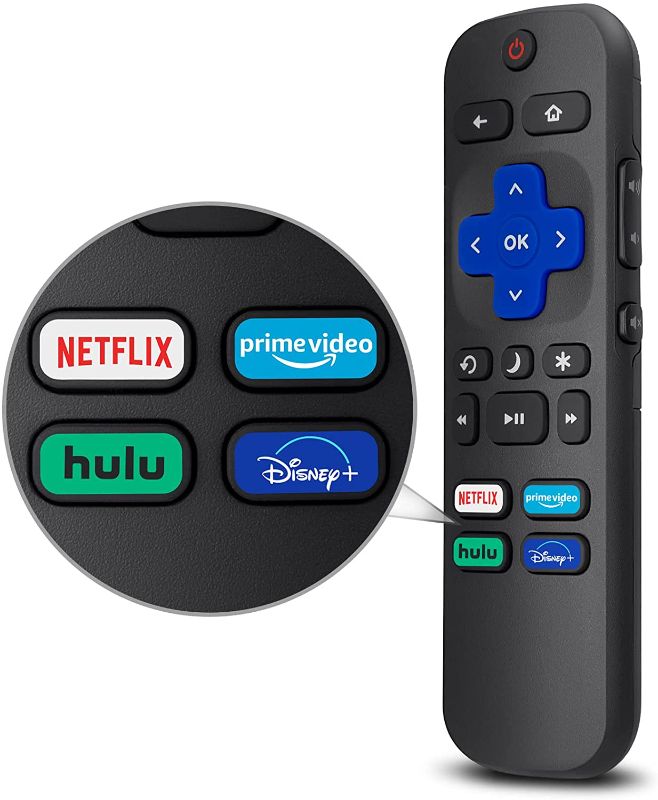 Photo 1 of niversal TV Remote for All Roku TV,Replacement for TCL Roku/for Hisense Roku/for Sharp Roku TV,TV Remote with Netflix Disney+/Hulu/Prime Video