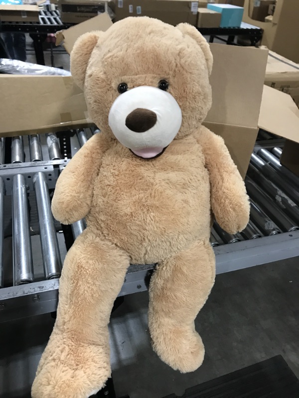 Photo 2 of AIRROAD Giant Teddy Bears Large Plush 51 Inch Stuffed Animals Toy for Girlfriend Children Light Brown for Birthday Gift
