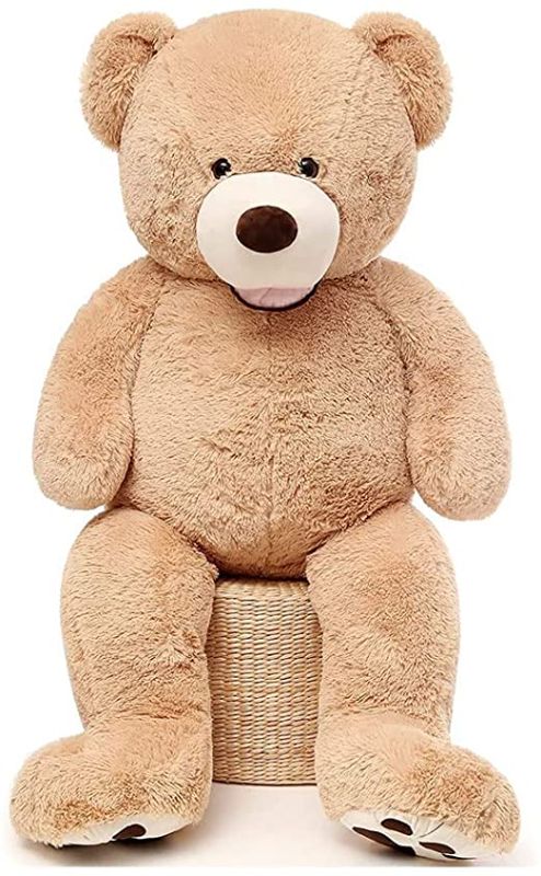 Photo 1 of AIRROAD Giant Teddy Bears Large Plush 51 Inch Stuffed Animals Toy for Girlfriend Children Light Brown for Birthday Gift
