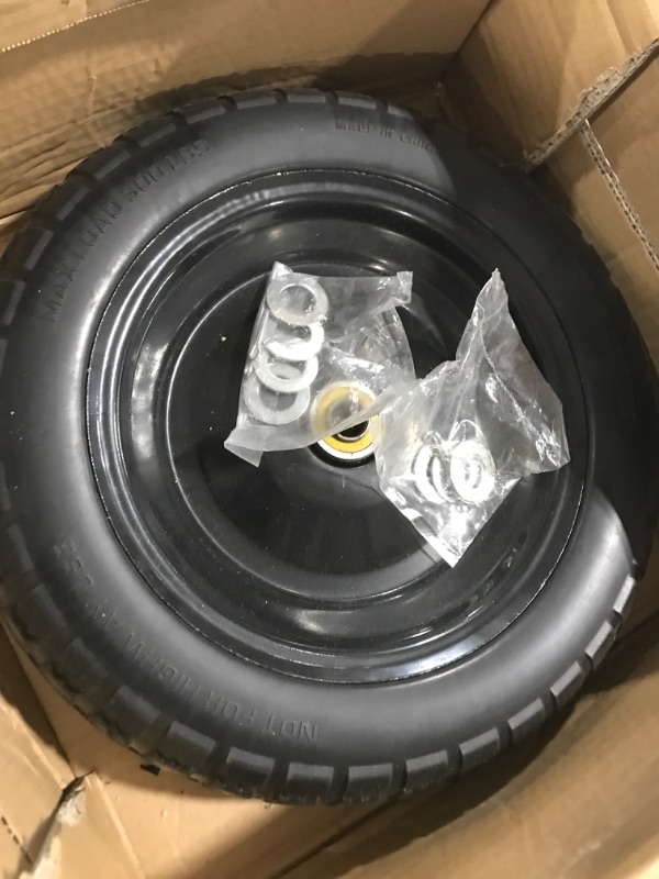 Photo 2 of (2-Pack) 13‘’ Tire for Gorilla Cart - Solid Polyurethane Flat-Free Tire and Wheel Assemblies - 3.15” Wide Tires with 5/8 Inch Axle Borehole and 2.1” Hub
