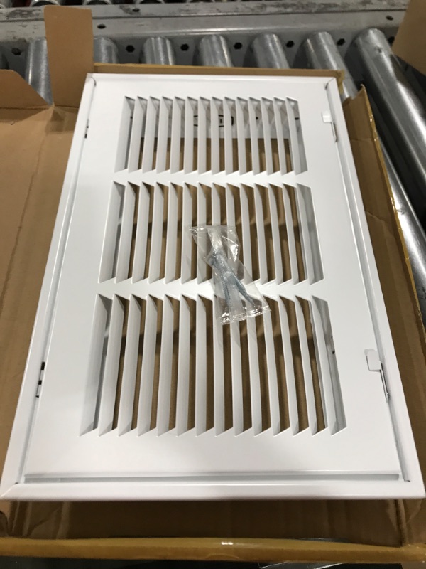 Photo 2 of 14" X 8 Steel Return Air Filter Grille for 1" Filter - Removable Face/Door - HVAC Duct Cover - Flat Stamped Face - White [Outer Dimensions: 16.5 X 9.75]