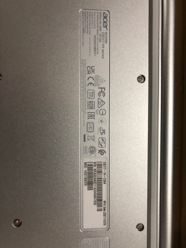 Photo 1 of Acer Chromebook 317 Ultralight Laptop | 17.3" FHD Slim-Bezel Display | Intel Celeron N4500 | 4GB Memory | 64GB eMMC | USB-C | Wi-Fi 6 | BT | Webcam | Chrome OS | 10+ Long Battery Life | TiTac Card
