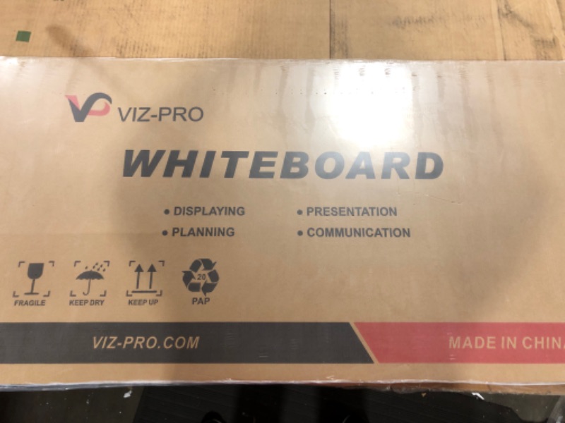 Photo 1 of VIZ-PRO Magnetic Dry Erase Board, 48 X 24 Inches, Silver Aluminium Frame