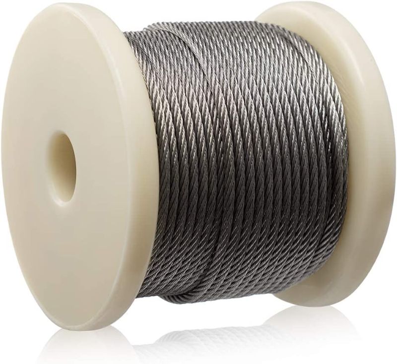 Photo 1 of 
AGTEK Wire Rope 1/8 Inch Stainless Steel Aircraft Cable for Decking Railings, 100 FT, 7x7 Strands Construction