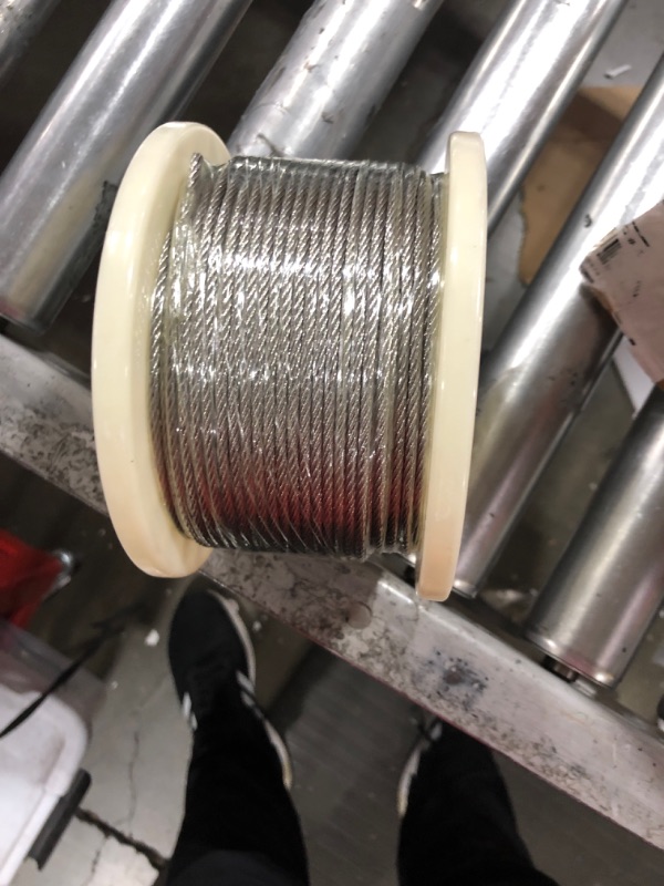 Photo 2 of 
AGTEK Wire Rope 1/8 Inch Stainless Steel Aircraft Cable for Decking Railings, 100 FT, 7x7 Strands Construction