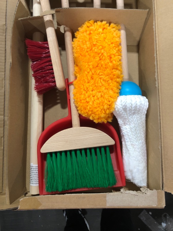 Photo 4 of Melissa & Doug Let's Play House Dust! Sweep! Mop! 6 Piece Pretend Play Set - Toddler Toy Cleaning Set, Pretend Home Cleaning Play Set, Kids Broom And Mop Set For Ages 3+ Frustration-Free Packaging