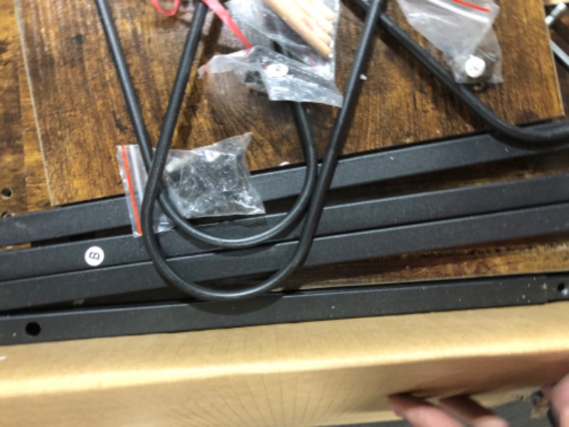 Photo 1 of Yusong Record Player Stand, Vinyl Record Storage Display Table Holds Up to100 Albums,Turntable Stand with Metal Frame, Side End Table, Nightstand for Living Room, Bedroom, Rustic Brown Rustic Brown Small