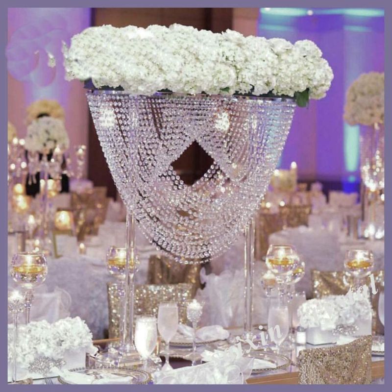 Photo 1 of Acrylic Wedding Centerpiece Flower Stand Wedding Pillar Wedding Decorations Party Decorations Event Decor by WEPDIY (T31.5"*23.6"*11.8", Acrylic)