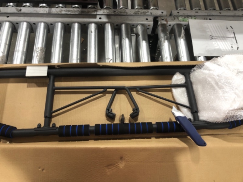 Photo 2 of 
Tikaton Pull Up Bar for Doorway - Angled Grip Home Gym Exercise Equipment - Pull up bar with Shortened Upper Bar and Bonus Suspension Straps (Fits Almost...