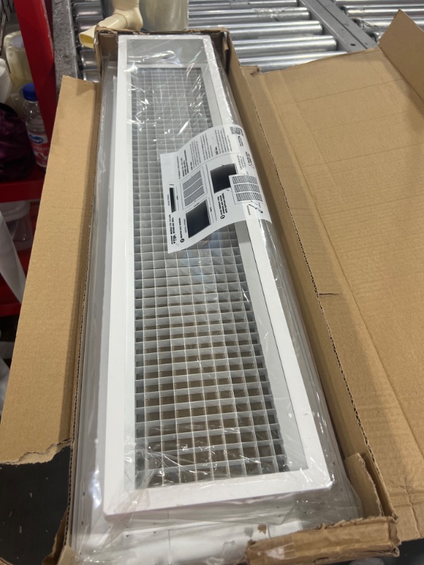 Photo 2 of 6" x 28" Cube Core Eggcrate Return Air Filter Grille for 1" Filter - Aluminum - White [Outer Dimensions: 8.5" x 30.5] 6 x 28 Return *Filter* Grille