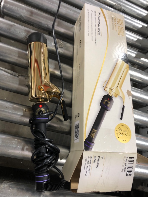 Photo 2 of Hot Tools Pro Artist 24K Gold Jumbo Curling Iron | Long Lasting, Defined Curls (2 in) 2 inches