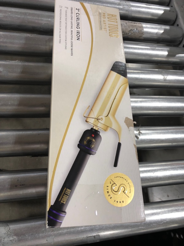 Photo 3 of Hot Tools Pro Artist 24K Gold Jumbo Curling Iron | Long Lasting, Defined Curls (2 in) 2 inches