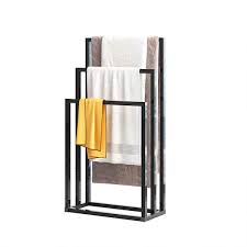 Photo 1 of 3-Tier Hand Towel Holders Organizer Bathroom Towel Rack in Black
