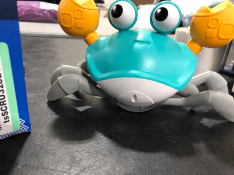 Photo 2 of Baby Toys Infant Crawling Crab: Tummy Time Toy Gifts 3 4 5 6 7 8 9 10 11 12 Babies Boy Girl 3-6 6-12 Learning Crawl 9-12 12-18 Walking Toddler 36 Months Old Music Development Interactive Birthday Gift Blue