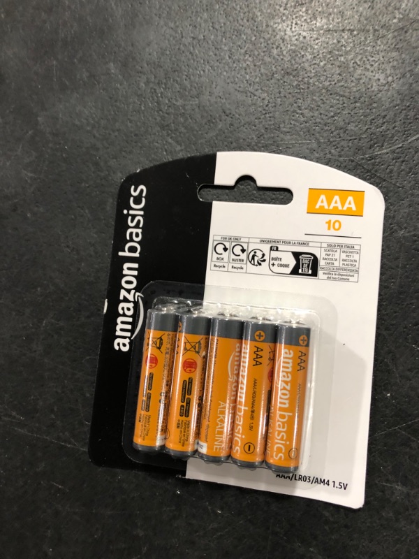 Photo 2 of Amazon Basics 10 Pack AAA High-Performance Alkaline Batteries, 10-Year Shelf Life 10 Count (Pack of 1)