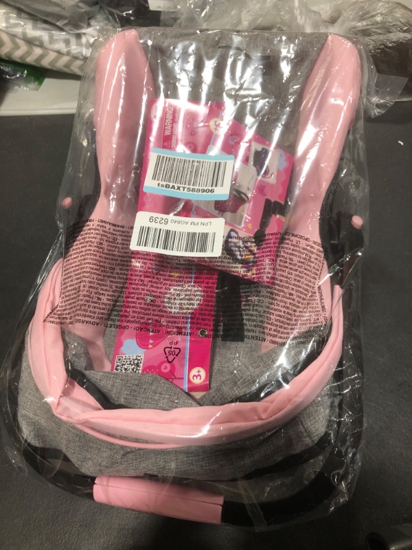 Photo 2 of 
Bayer Design 67933AA Toy, Car Seat Easy Go for Neo Vario Pram with Cover, Doll Accessories, Pink, Grey with Butterfly