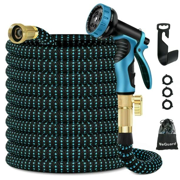 Photo 1 of 100FT Garden Hose Expandable: Expandable Water Hose with Durable 4-Layers Latex and 10 Function Nozzle, Durable Flexible Water Hose with Solid Fittings, Best Choice for Watering and Washing