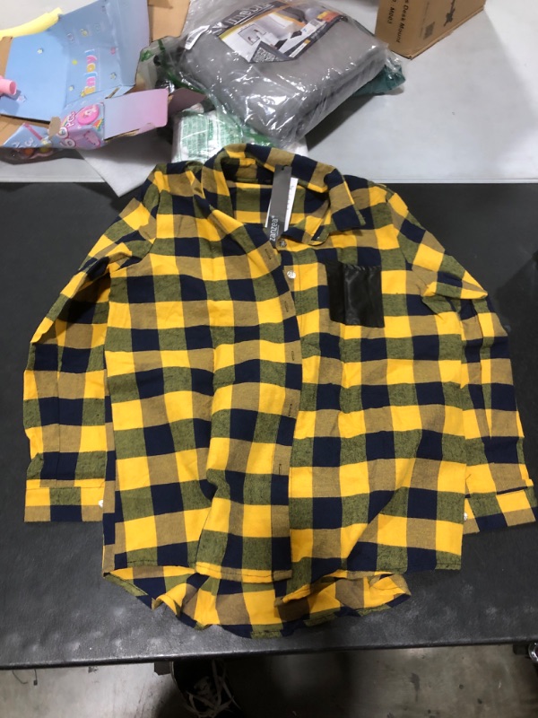 Photo 1 of 2XL yellow and blue flannel