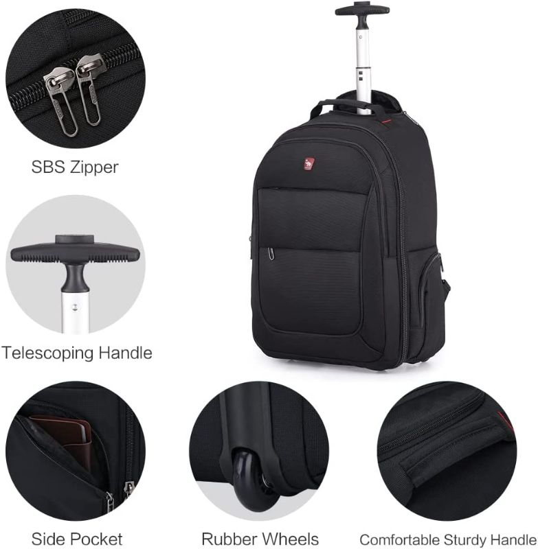 Photo 1 of (READ COMMENTS)  OIWAS Rolling Backpack for Laptop Large Wheeled School Bookbag Roller Daypack Travel Business Bags Suitcase Men Women
