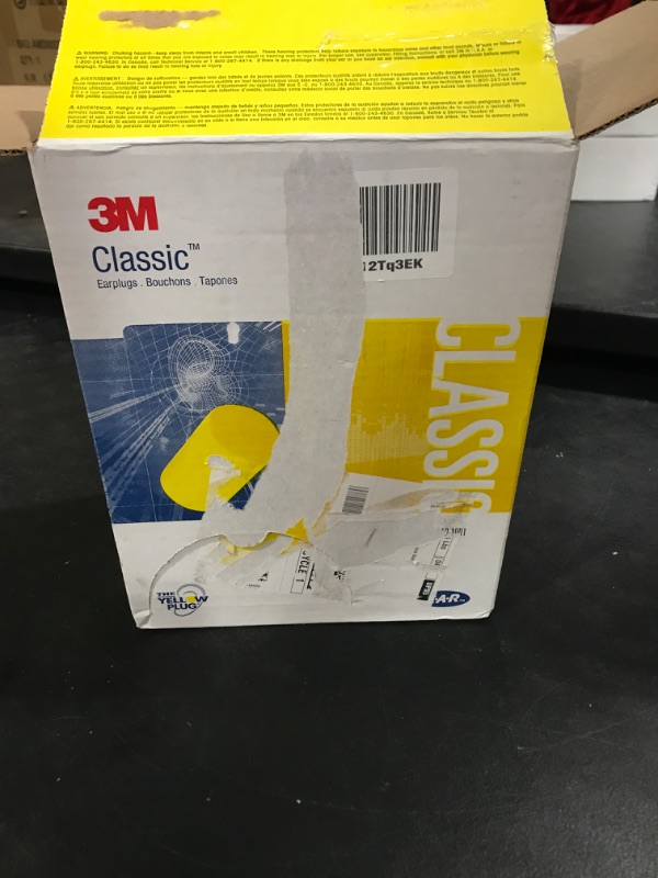 Photo 3 of 3M Ear Plugs, 200 Pairs/Box, E-A-R Classic 310-1001, Uncorded, Disposable, Foam, NRR 29, For Drilling, Grinding, Machining, Sawing, Sanding, Welding, 1 Pair/Pillow Pack