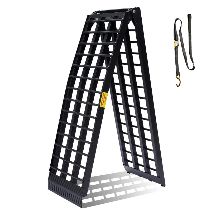 Photo 1 of 7.8FT Heavy Duty Loading Ramp 17.7" W Motorcycle Ramp for ATVs, UTVs, Truck, Golf Cart, Trailer Arched Foldable Aluminum Ramp 1500lbs Capacity 1PC
