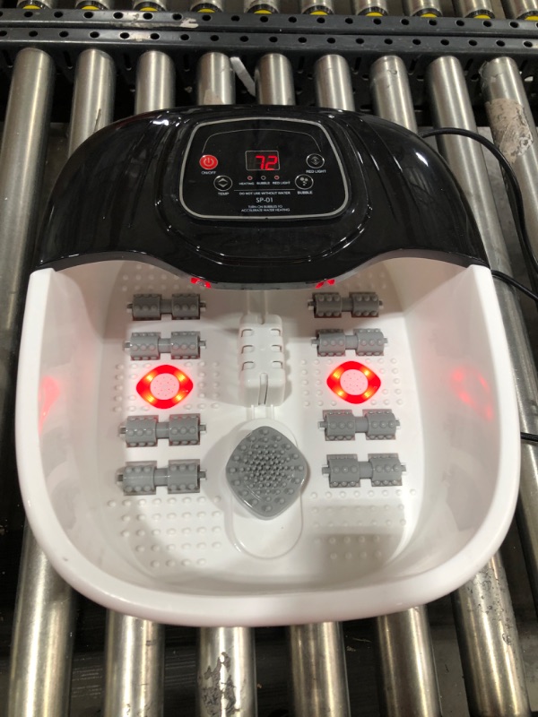 Photo 2 of Foot Spa Bath Massager with Heat, Epsom Salt,Bubbles, Vibration and Red Light,8 Massage Roller Pedicure Foot Spa Tub for Stress Relief,Foot Soaker with Acupressure Massage Points&Temperature Control