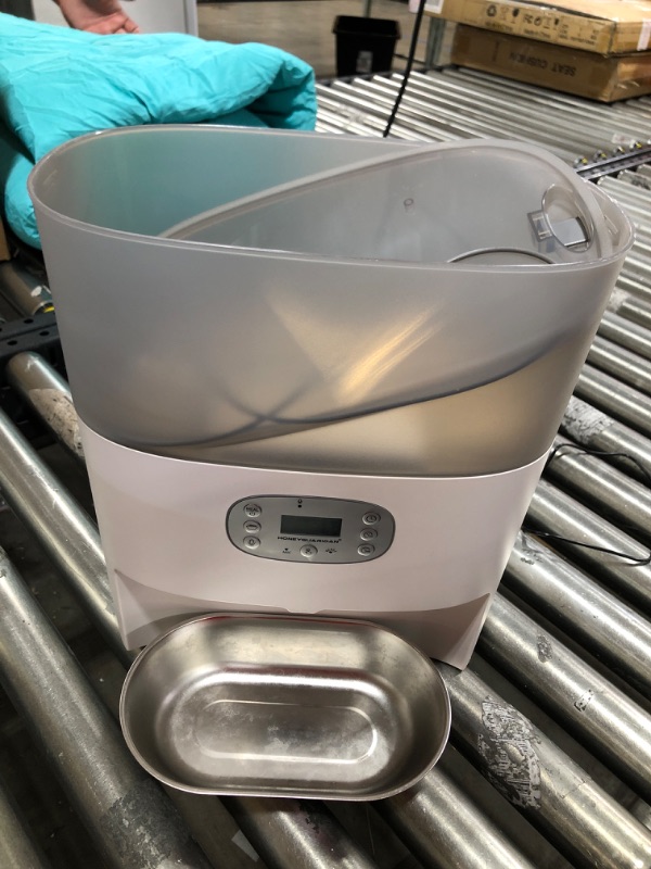 Photo 1 of HoneyGuaridan Automatic Cat Feeder, 6L Timed Cat Feeder with Desiccant Bag for Pet Dry Food, Dual Power,10s Voice Recorder, 0-24 Portions 6 Meals per Day, Travel Supply Feeder for Cats and Dogs
