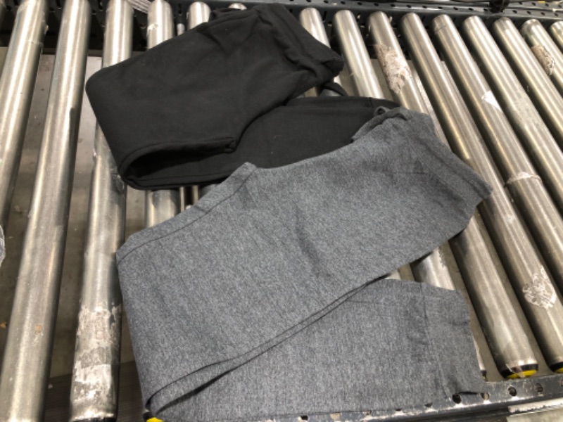 Photo 1 of 2 PAIRS WOMENS SWEATPANTS, BLACK/GREY, SIZE 18/20