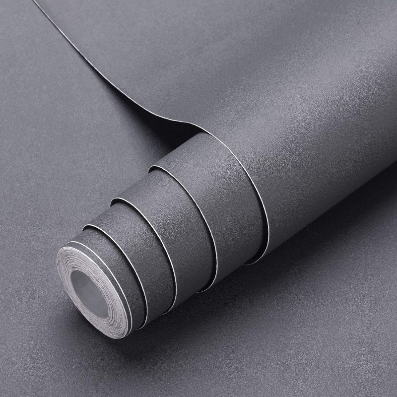 Photo 1 of Oxdigi Dark Gray Contact Paper Peel and Stick Wallpaper for Shelf Liner Cabinet Table Drawer Door Reform Decorative Thick Self Adhesive Removable Vinyl Film...