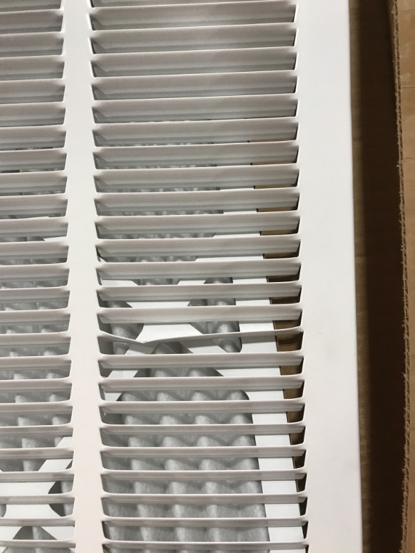 Photo 4 of 16" X 20" Steel Return Air Filter Grille for 1" Filter - Easy Plastic Tabs for Removable Face/Door - HVAC DUCT COVER - Flat Stamped Face -White [Outer Dimensions: 17.75w X 21.75h]