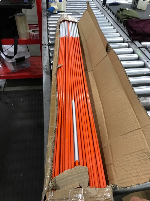 Photo 3 of ZNCMRR 100PCS 48 Inch Snow Stakes Driveway Marker Set 5/16 Inch Dia Orange Reflective Fiberglass Solid Driveway Poles for Roadway